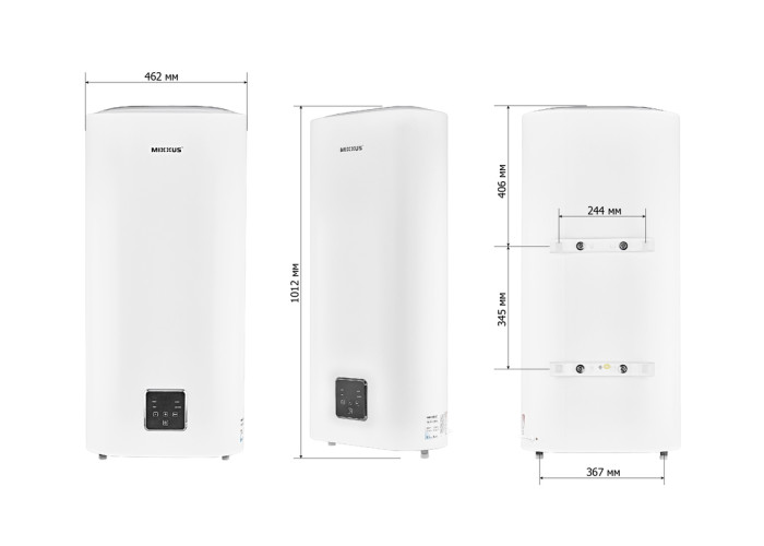 Бойлер Плоский Mixxus EWH-10050 FLAT DRY 50 л сухие ТЭНы 2 кВт 