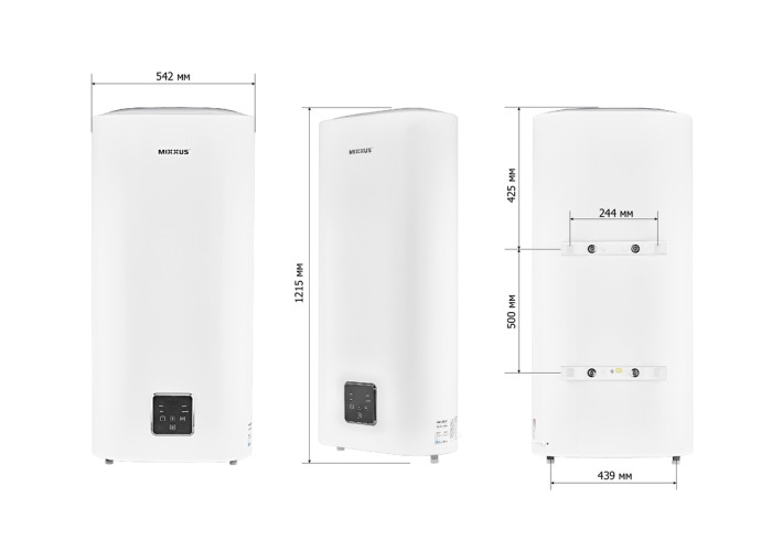 Бойлер Плоский Mixxus EWH-10100 FLAT DRY 100 л сухие ТЭНы 2 кВт 