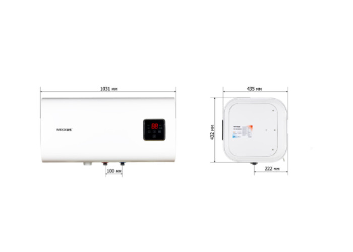 Бойлер "Квадрат" Mixxus EWH-14100 CUBE WET(H) 100 л мокрые ТЭНы 2 кВт 