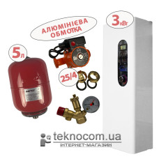Комплект електрокотла Neon Classic 3 кВт + насос 25/4 (алюм.) + бачок 5 л + група безпеки Комплект електрокотла Neon Classic 3 кВт + насос 25/4 (алюм.) + бачок 5 л + група безпеки