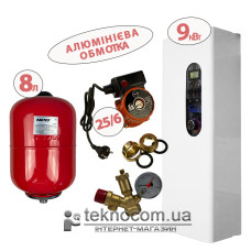 Комплект електрокотла Neon Classic 9 кВт + насос 25/6 (алюм.) + бачок 8 л + група безпеки Комплект електрокотла Neon Classic 9 кВт + насос 25/6 (алюм.) + бачок 8 л + група безпеки