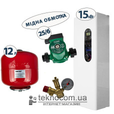 Комплект електрокотла Neon Classic 15 кВт + насос 25/6 (мідь) + бачок 12 л + група безпеки Комплект електрокотла Neon Classic 15 кВт + насос 25/6 (мідь) + бачок 12 л + група безпеки