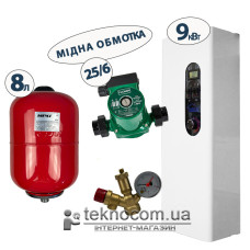 Комплект електрокотла Neon Classic 9 кВт + насос 25/6 (мідь) + бачок 8 л + група безпеки Комплект електрокотла Neon Classic 9 кВт + насос 25/6 (мідь) + бачок 8 л + група безпеки