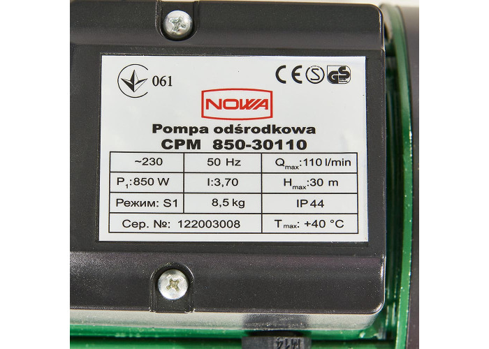 Насос відцентровий NOWA CPM 850-30110