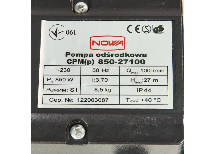 Насос відцентровий NOWA CPM(p) 850-27100